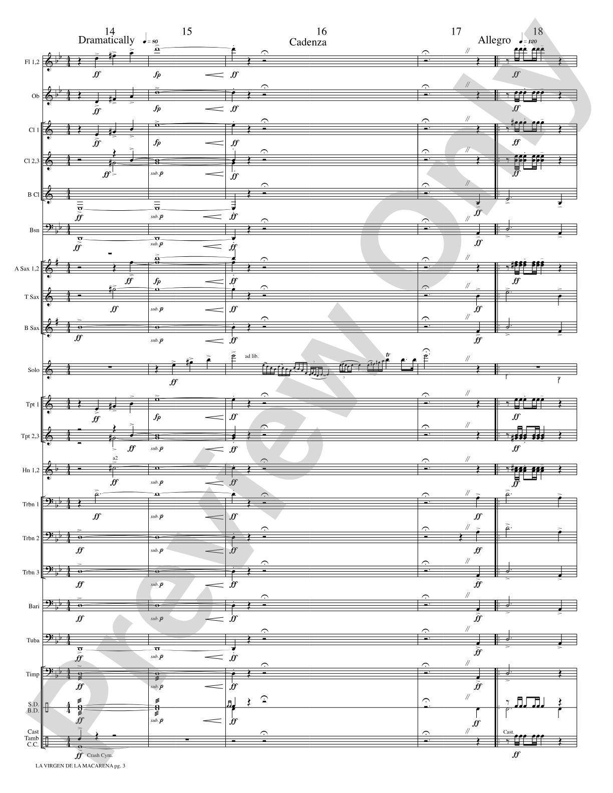 La Virgen de la Macarena (Solo Trumpet and Concert Band): Concert Band Conductor Score & Parts