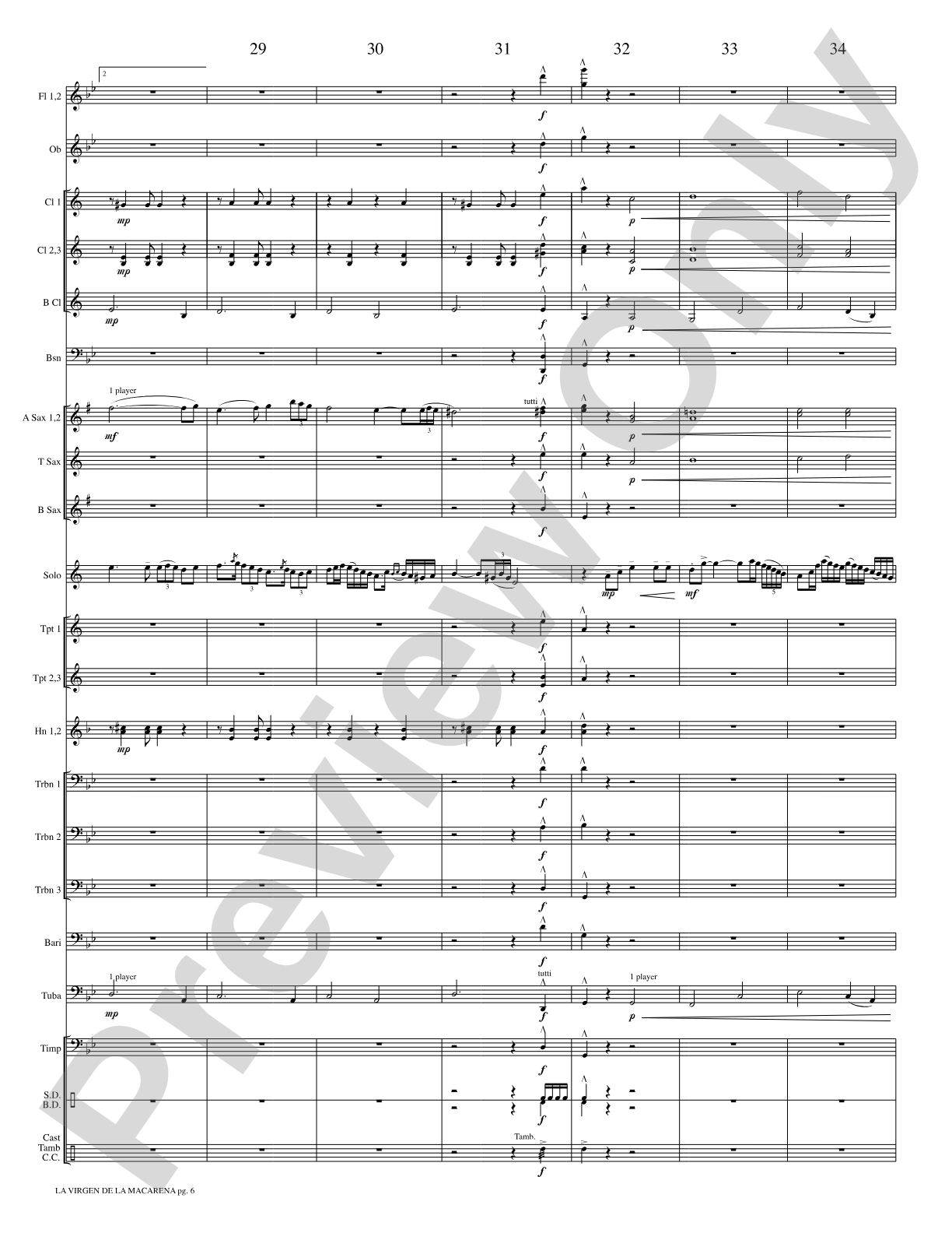 La Virgen de la Macarena (Solo Trumpet and Concert Band): Concert Band Conductor Score & Parts