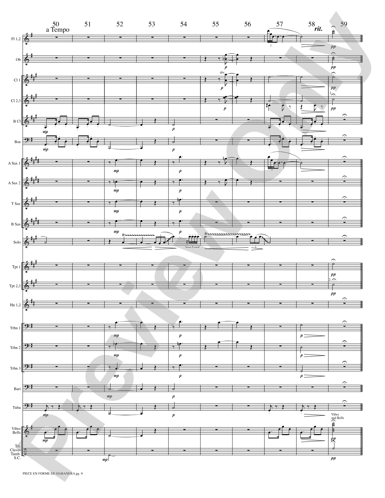 Piece en Forme de Habanera (Soloist and Concert Band): Concert Band Conductor Score & Parts