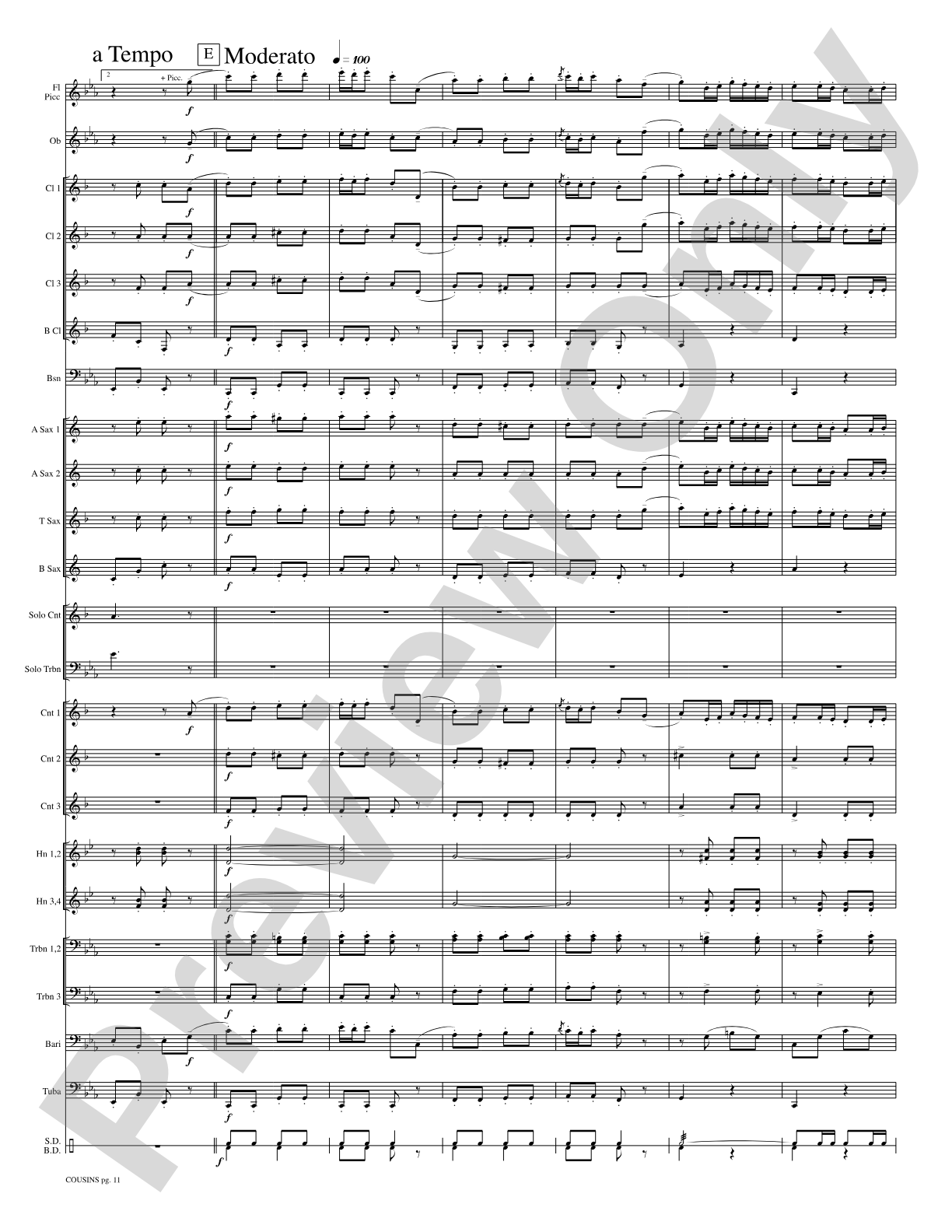 Cousins (Cornet and Trombone Duet and Concert Band): Concert Band Conductor Score & Parts