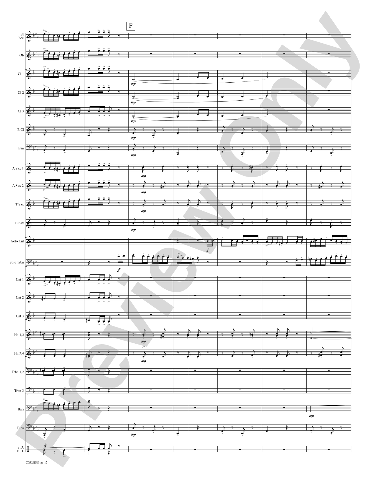 Cousins (Cornet and Trombone Duet and Concert Band): Concert Band Conductor Score & Parts