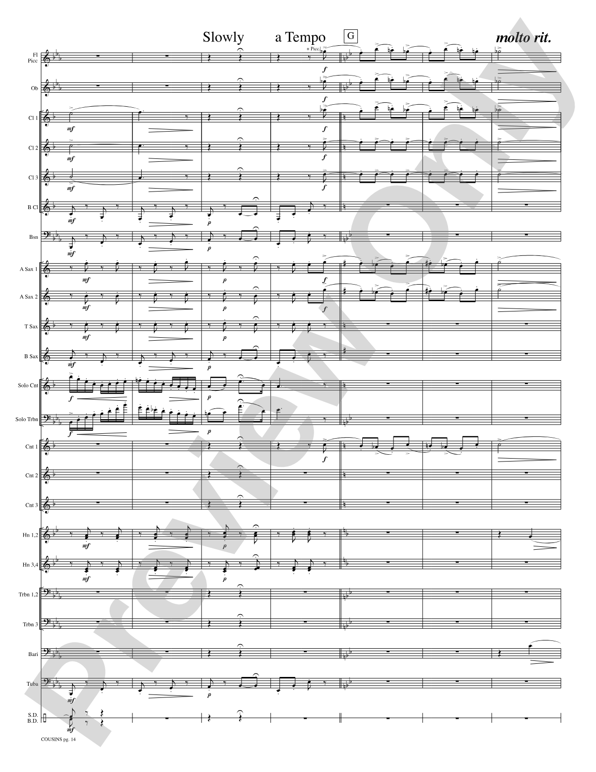 Cousins (Cornet and Trombone Duet and Concert Band): Concert Band Conductor Score & Parts