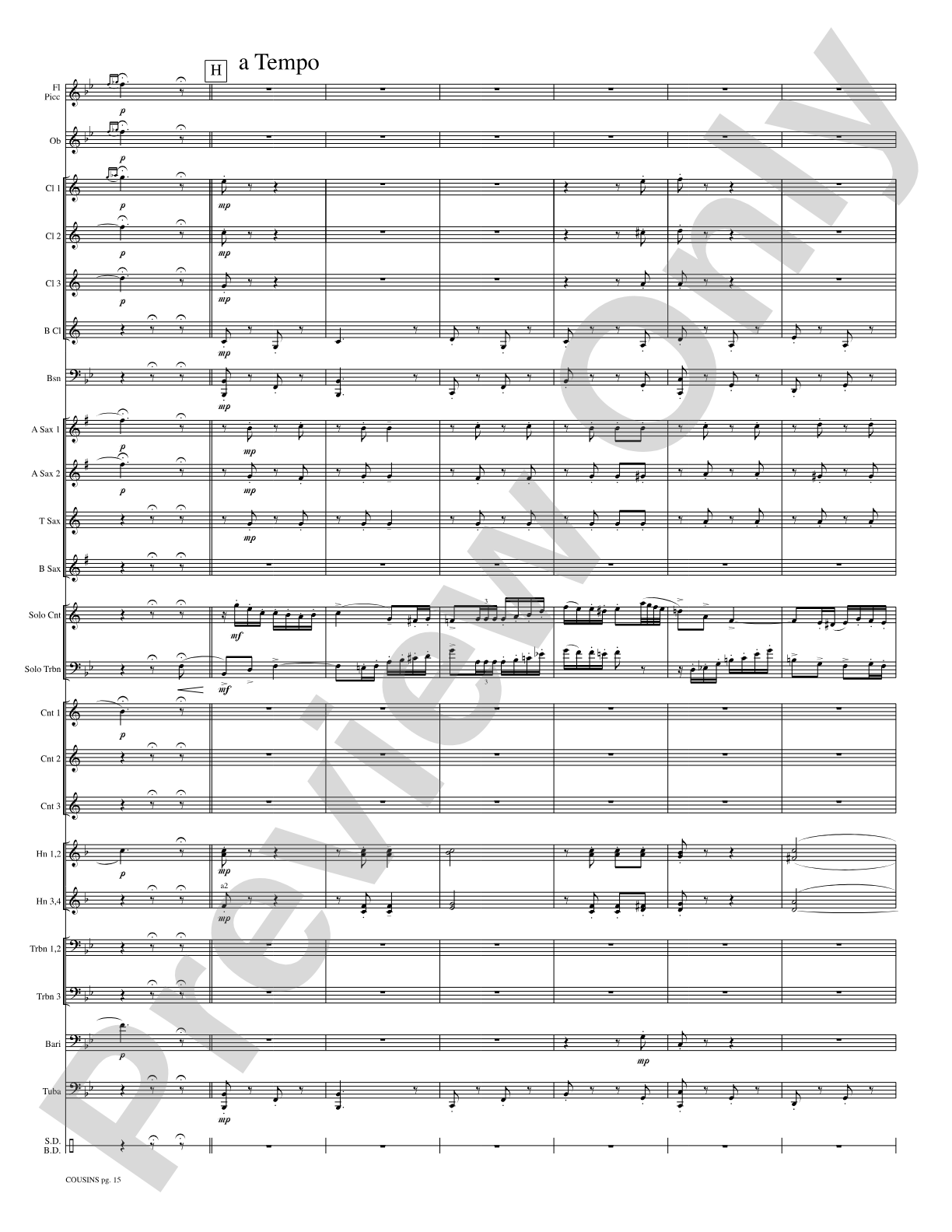 Cousins (Cornet and Trombone Duet and Concert Band): Concert Band Conductor Score & Parts