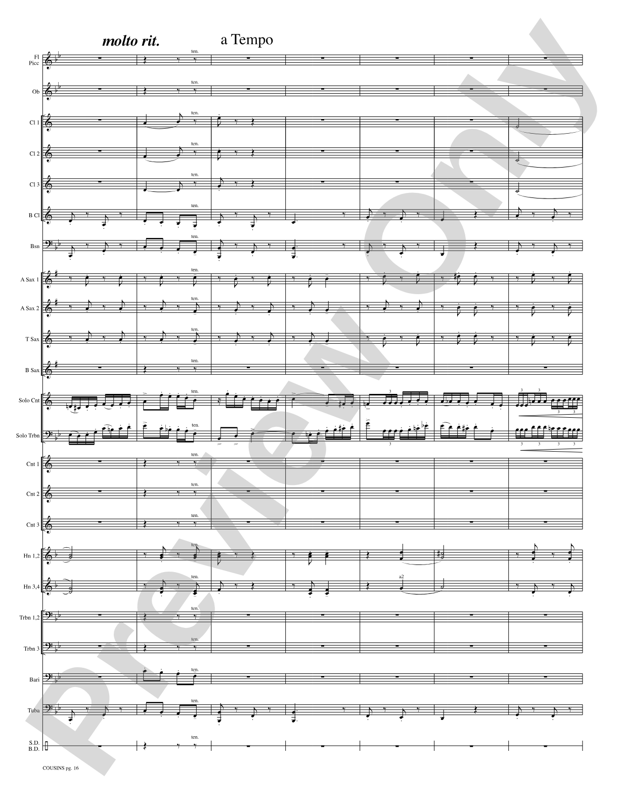 Cousins (Cornet and Trombone Duet and Concert Band): Concert Band Conductor Score & Parts