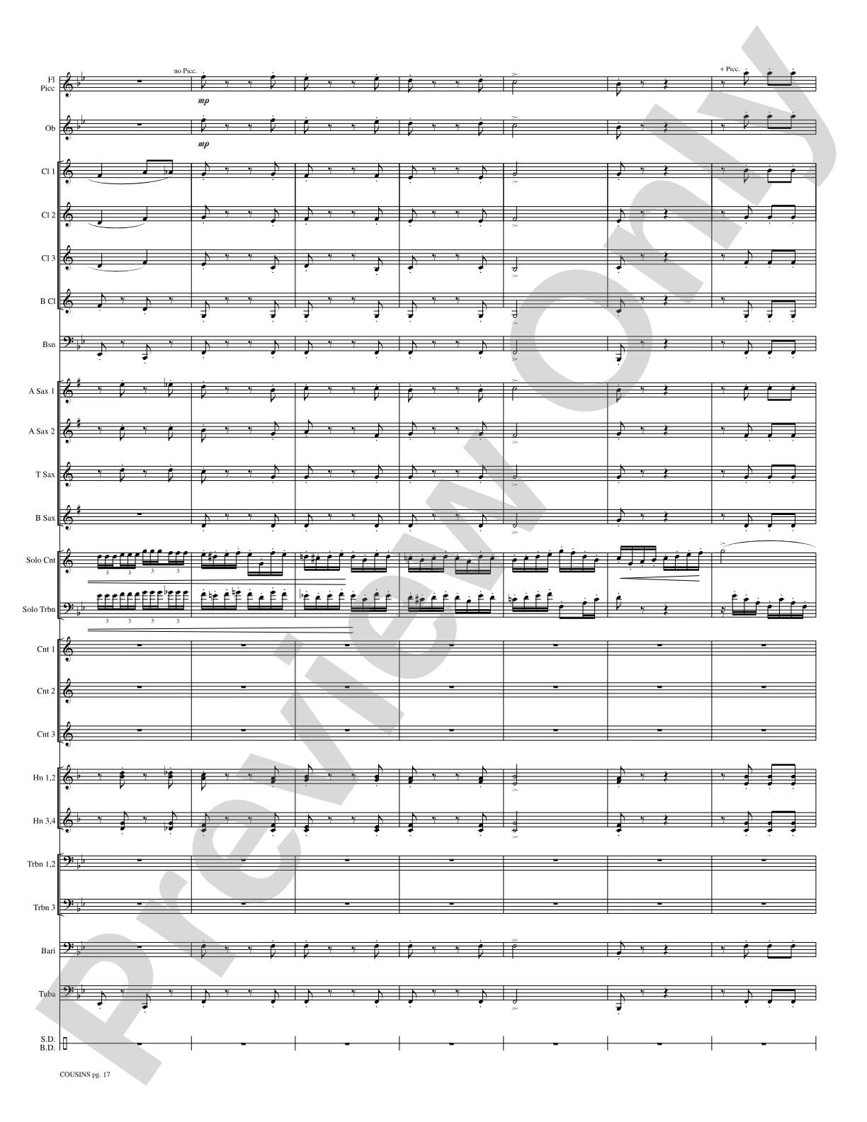 Cousins (Cornet and Trombone Duet and Concert Band): Concert Band Conductor Score & Parts