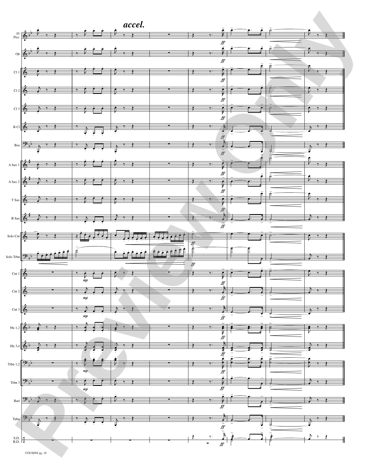 Cousins (Cornet and Trombone Duet and Concert Band): Concert Band Conductor Score & Parts