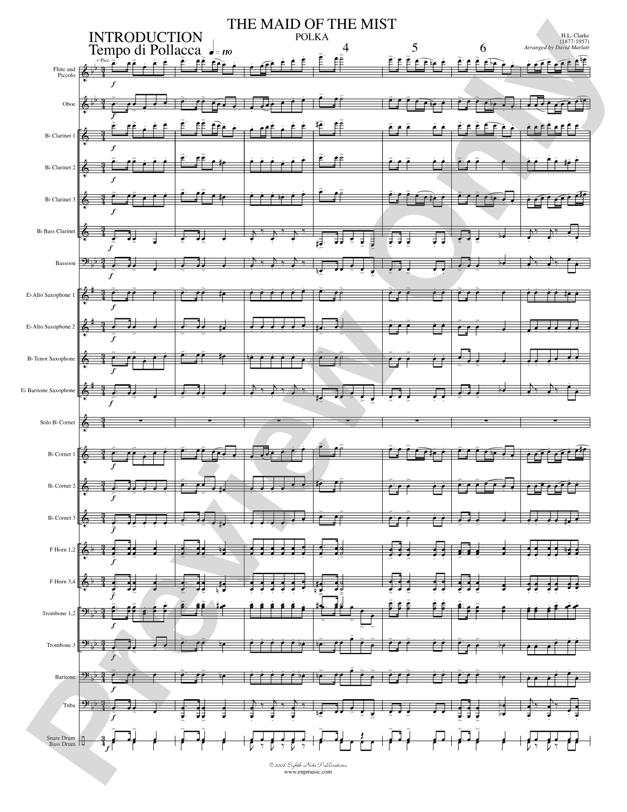 The Maid of the Mist (Solo Cornet and Concert Band): Concert Band Conductor Score & Parts