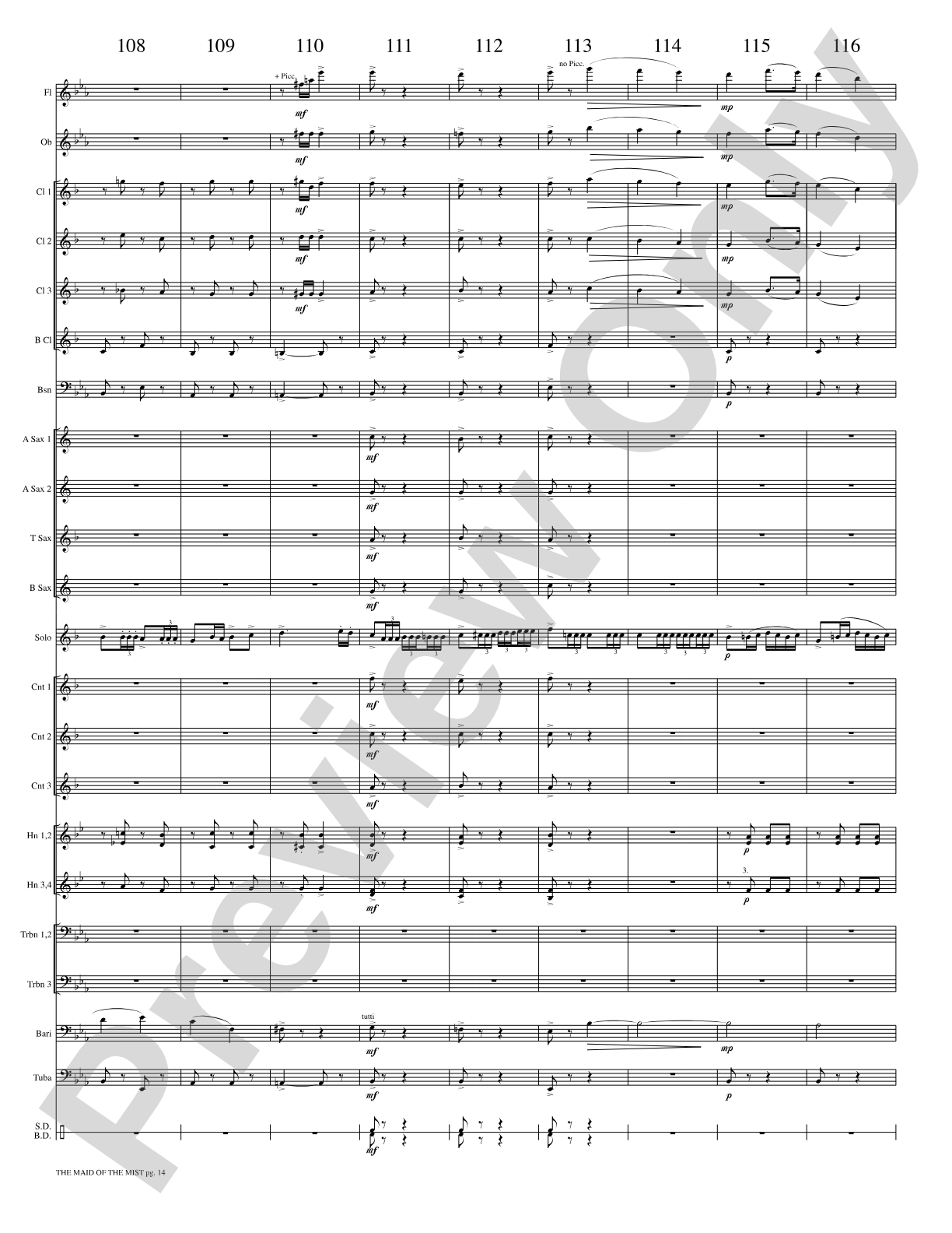 The Maid of the Mist (Solo Cornet and Concert Band): Concert Band Conductor Score & Parts