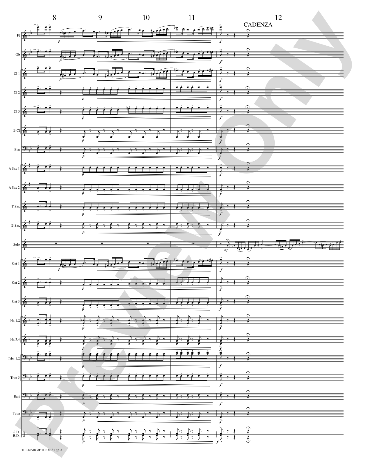 The Maid of the Mist (Solo Cornet and Concert Band): Concert Band Conductor Score & Parts