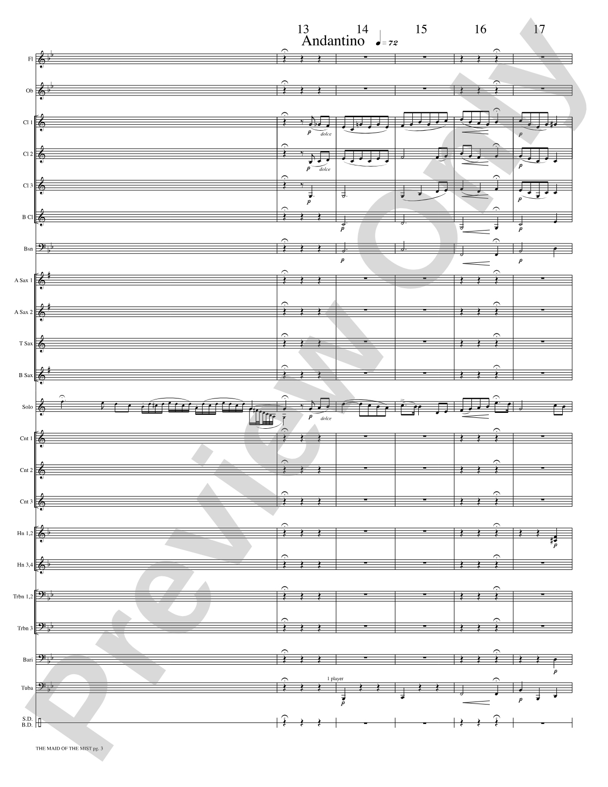 The Maid of the Mist (Solo Cornet and Concert Band): Concert Band Conductor Score & Parts