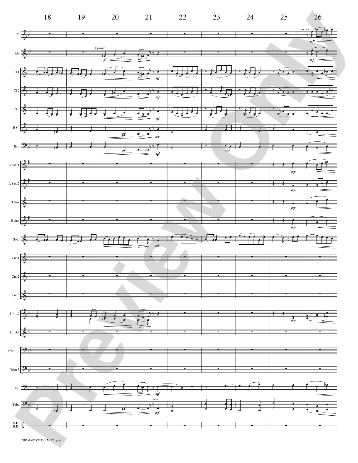 The Maid of the Mist (Solo Cornet and Concert Band): Concert Band Conductor Score & Parts