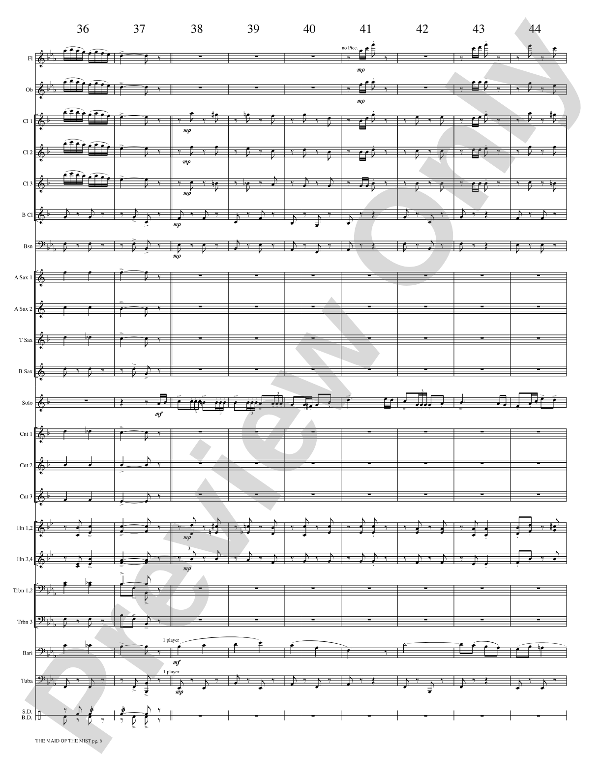 The Maid of the Mist (Solo Cornet and Concert Band): Concert Band Conductor Score & Parts