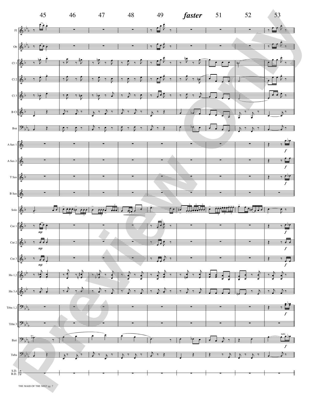 The Maid of the Mist (Solo Cornet and Concert Band): Concert Band Conductor Score & Parts