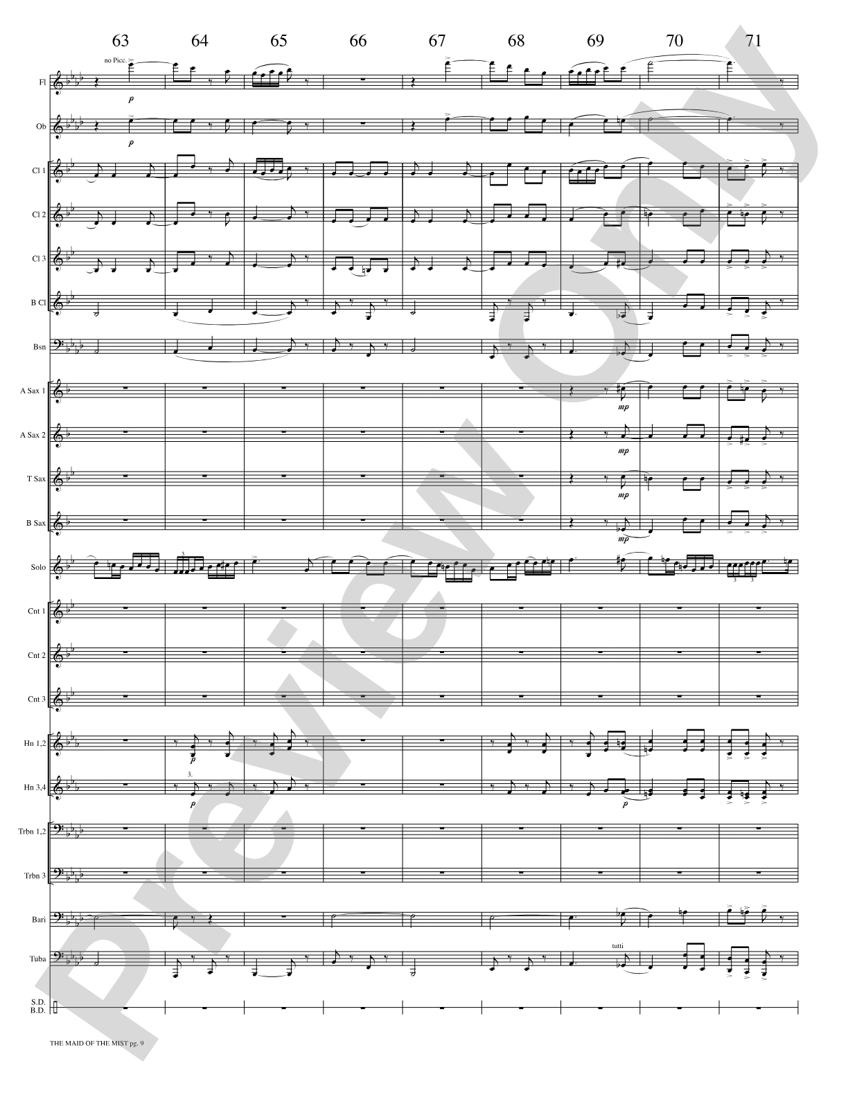 The Maid of the Mist (Solo Cornet and Concert Band): Concert Band Conductor Score & Parts