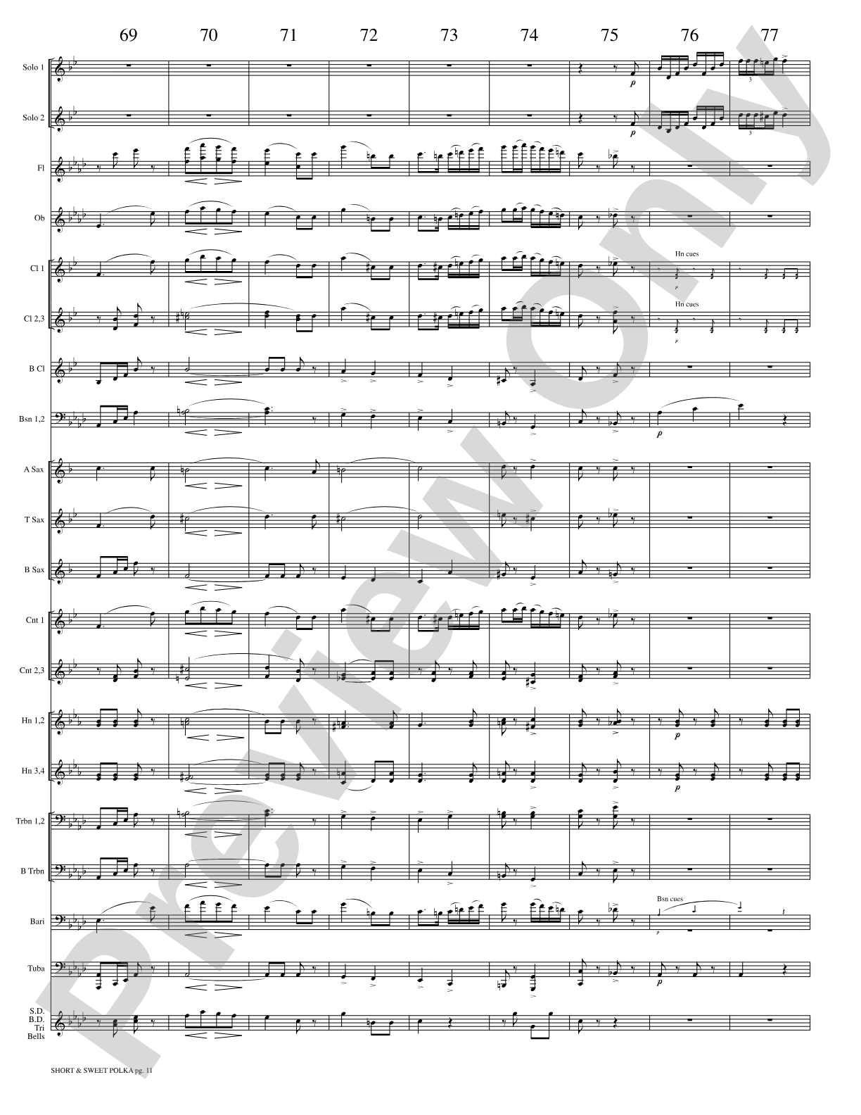 Short and Sweet (Cornet Duet and Concert Band): Concert Band Conductor Score & Parts