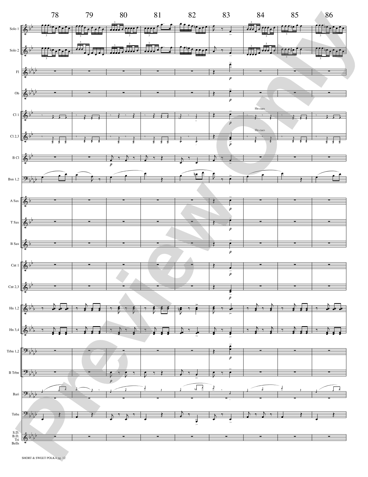 Short and Sweet (Cornet Duet and Concert Band): Concert Band Conductor Score & Parts