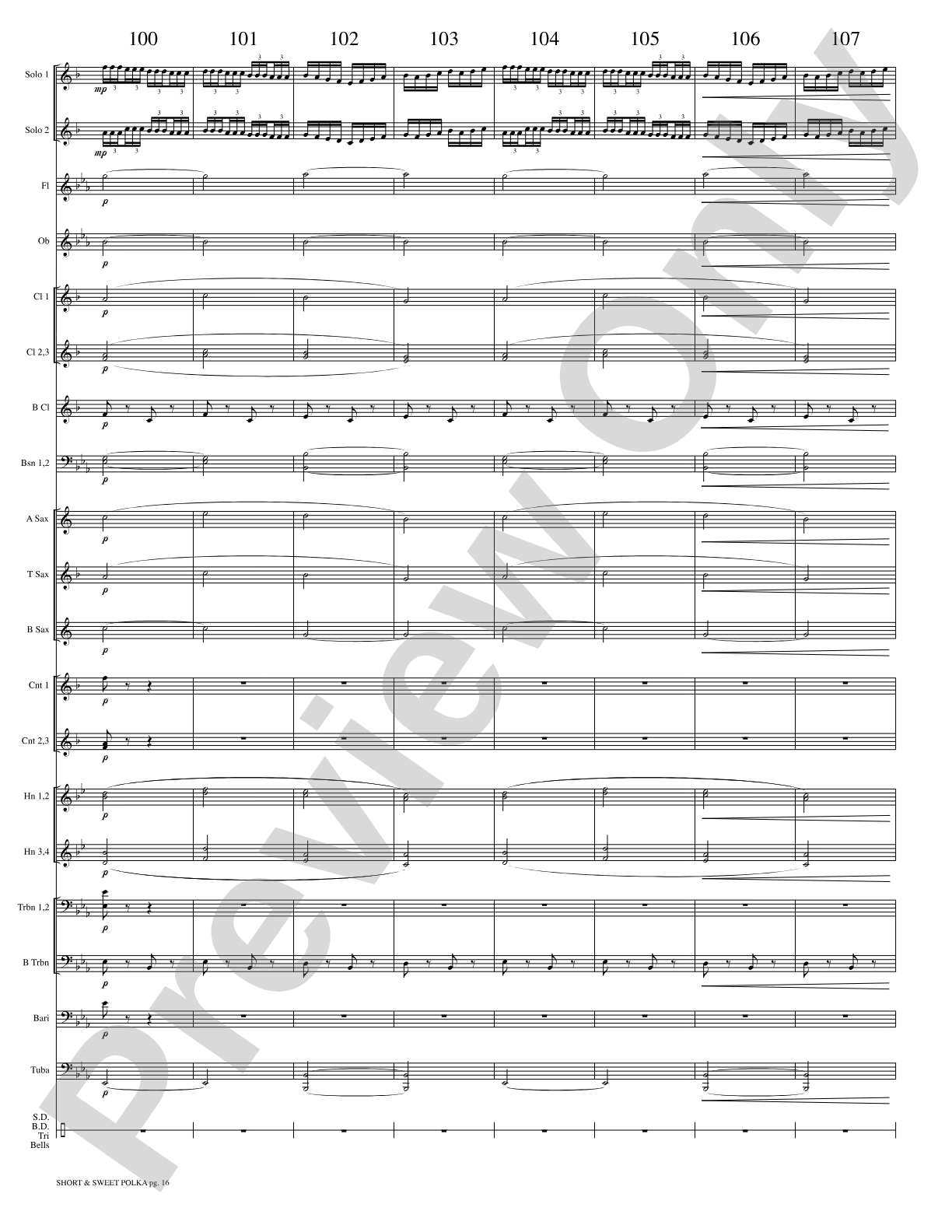 Short and Sweet (Cornet Duet and Concert Band): Concert Band Conductor Score & Parts