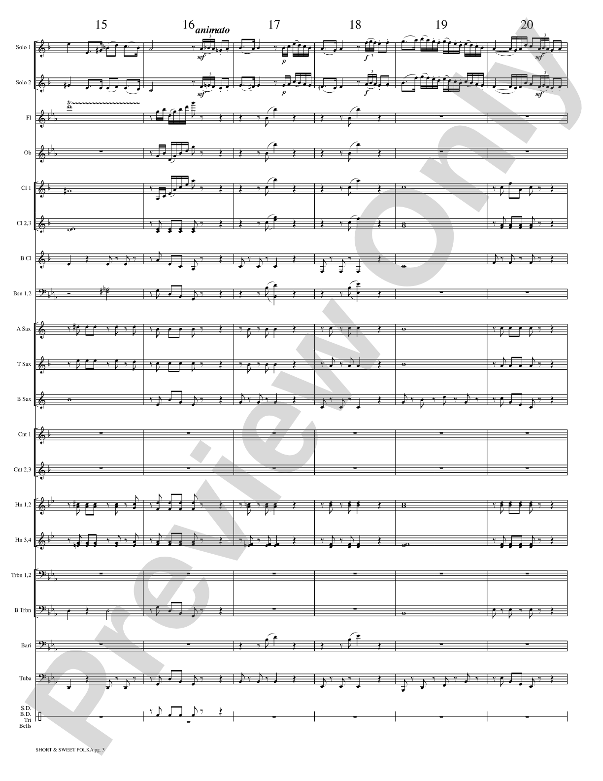 Short and Sweet (Cornet Duet and Concert Band): Concert Band Conductor Score & Parts