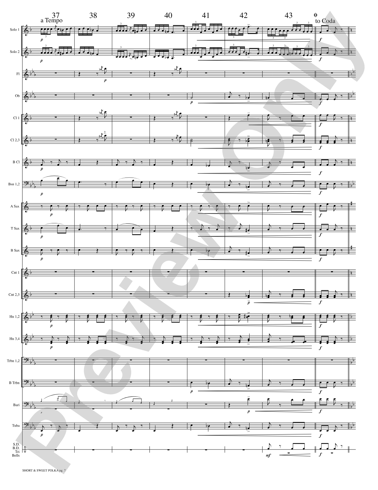 Short and Sweet (Cornet Duet and Concert Band): Concert Band Conductor Score & Parts