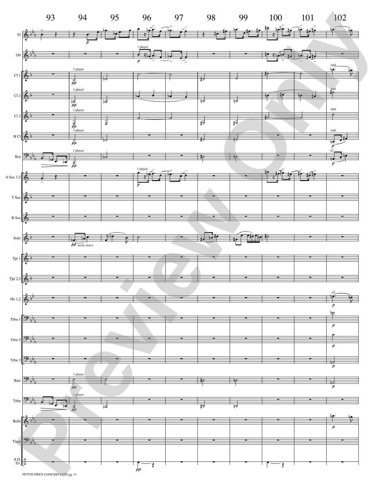 Petite Piece Concertante (Little Concert Piece) (Solo Cornet and Concert Band): Concert Band Conductor Score & Parts