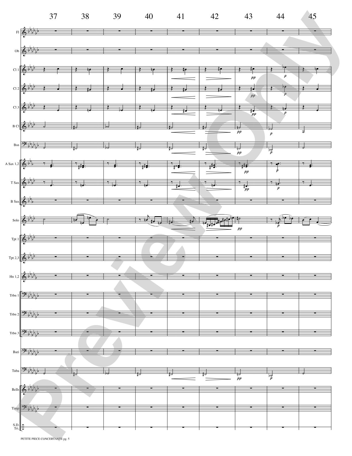 Petite Piece Concertante (Little Concert Piece) (Solo Cornet and Concert Band): Concert Band Conductor Score & Parts