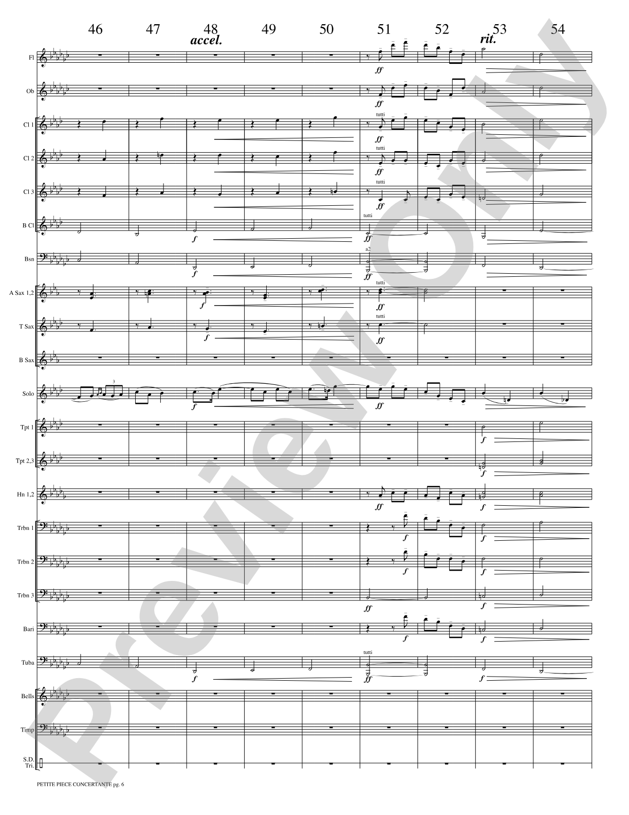 Petite Piece Concertante (Little Concert Piece) (Solo Cornet and Concert Band): Concert Band Conductor Score & Parts