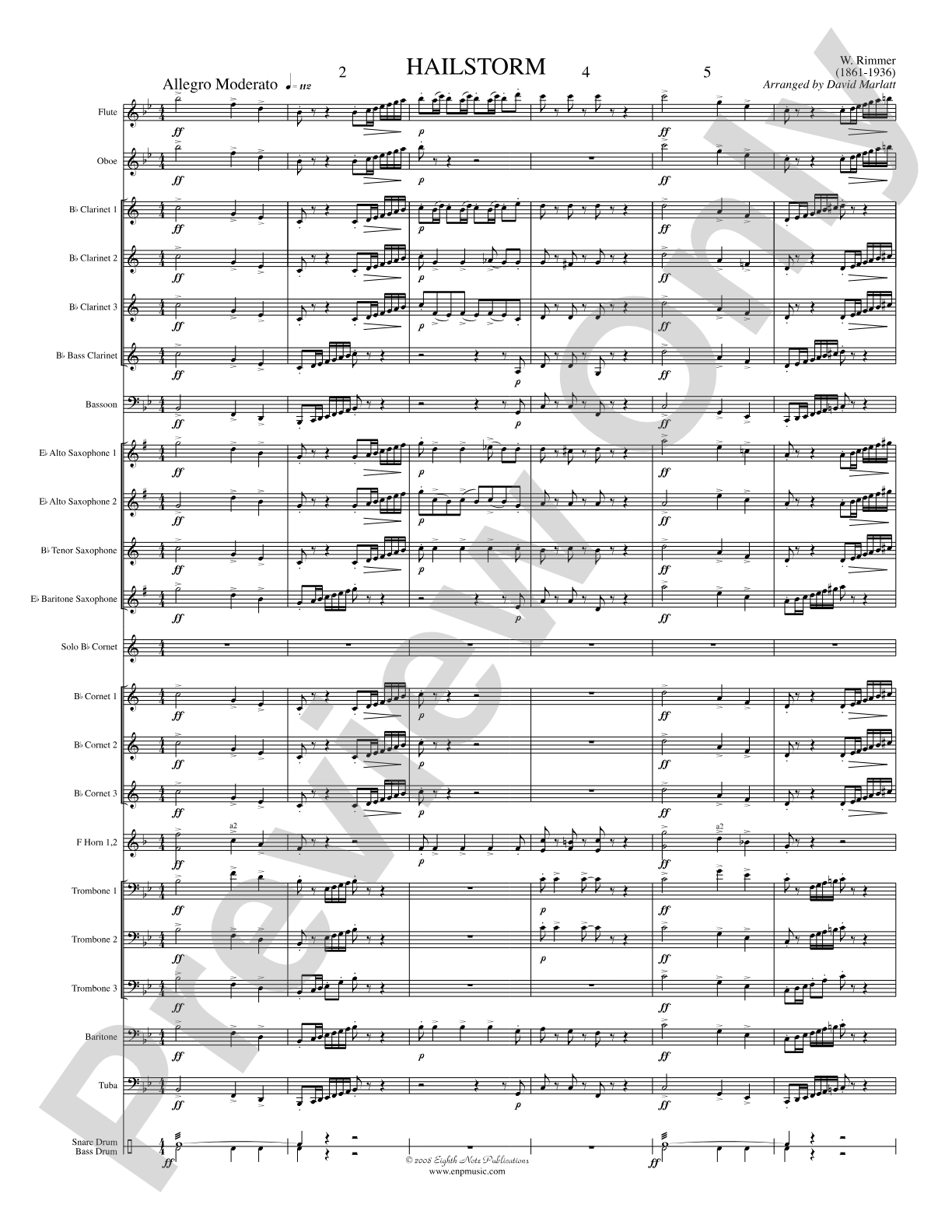 Hailstorm (Solo Cornet and Concert Band): Concert Band Conductor Score & Parts