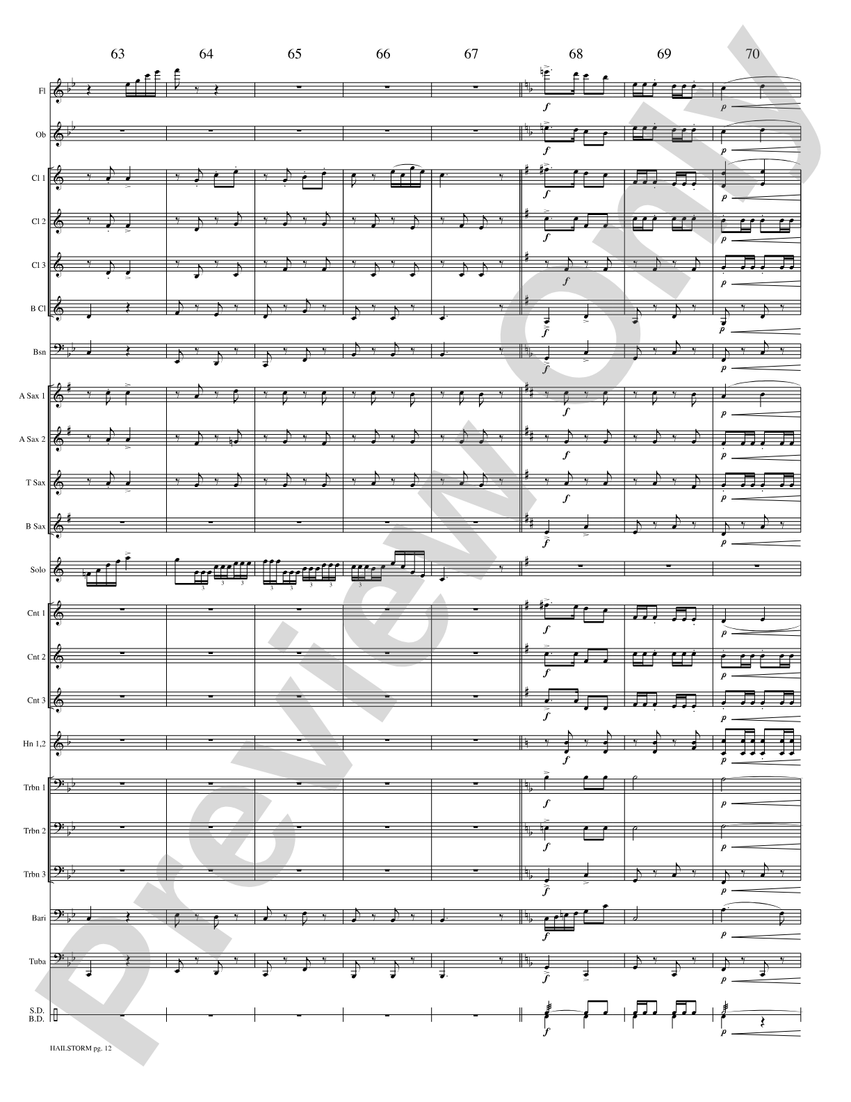 Hailstorm (Solo Cornet and Concert Band): Concert Band Conductor Score & Parts