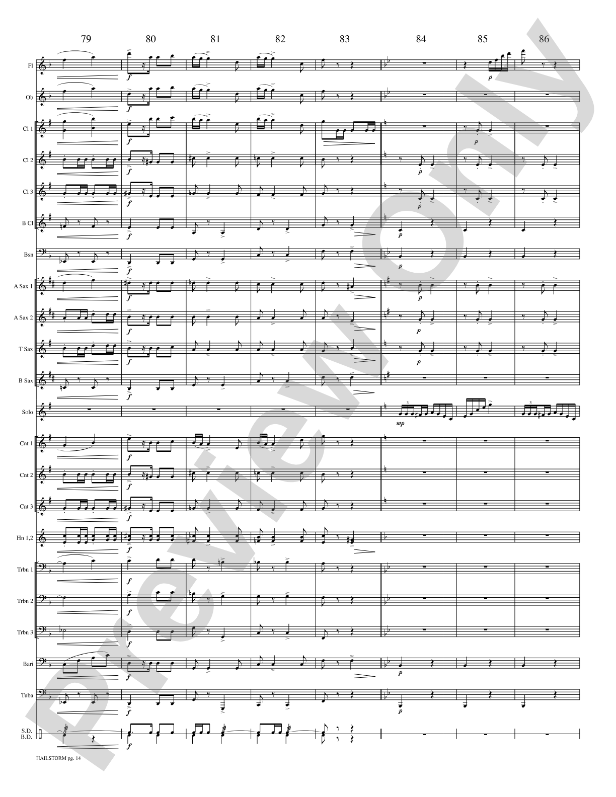 Hailstorm (Solo Cornet and Concert Band): Concert Band Conductor Score & Parts