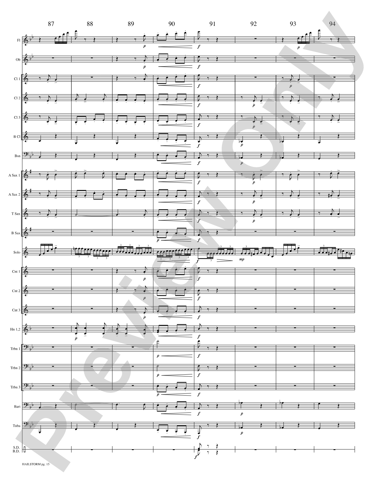 Hailstorm (Solo Cornet and Concert Band): Concert Band Conductor Score & Parts
