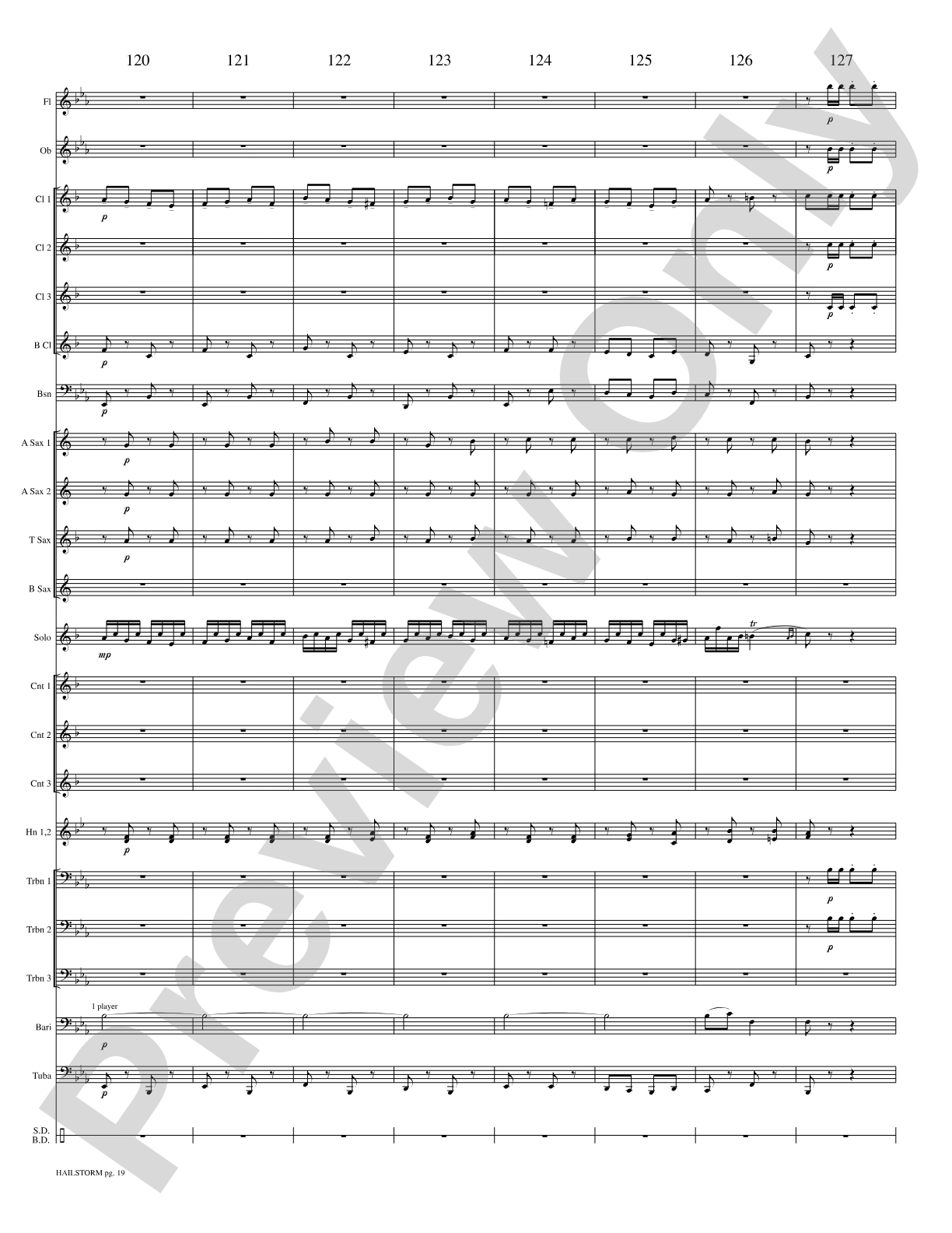 Hailstorm (Solo Cornet and Concert Band): Concert Band Conductor Score & Parts