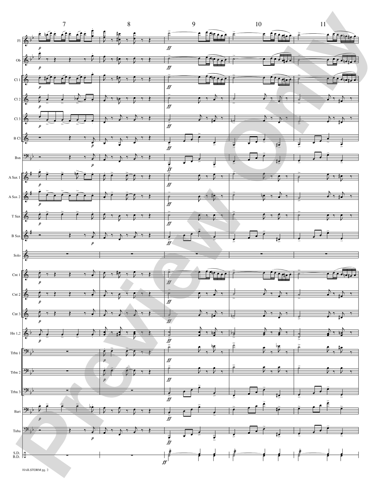 Hailstorm (Solo Cornet and Concert Band): Concert Band Conductor Score & Parts