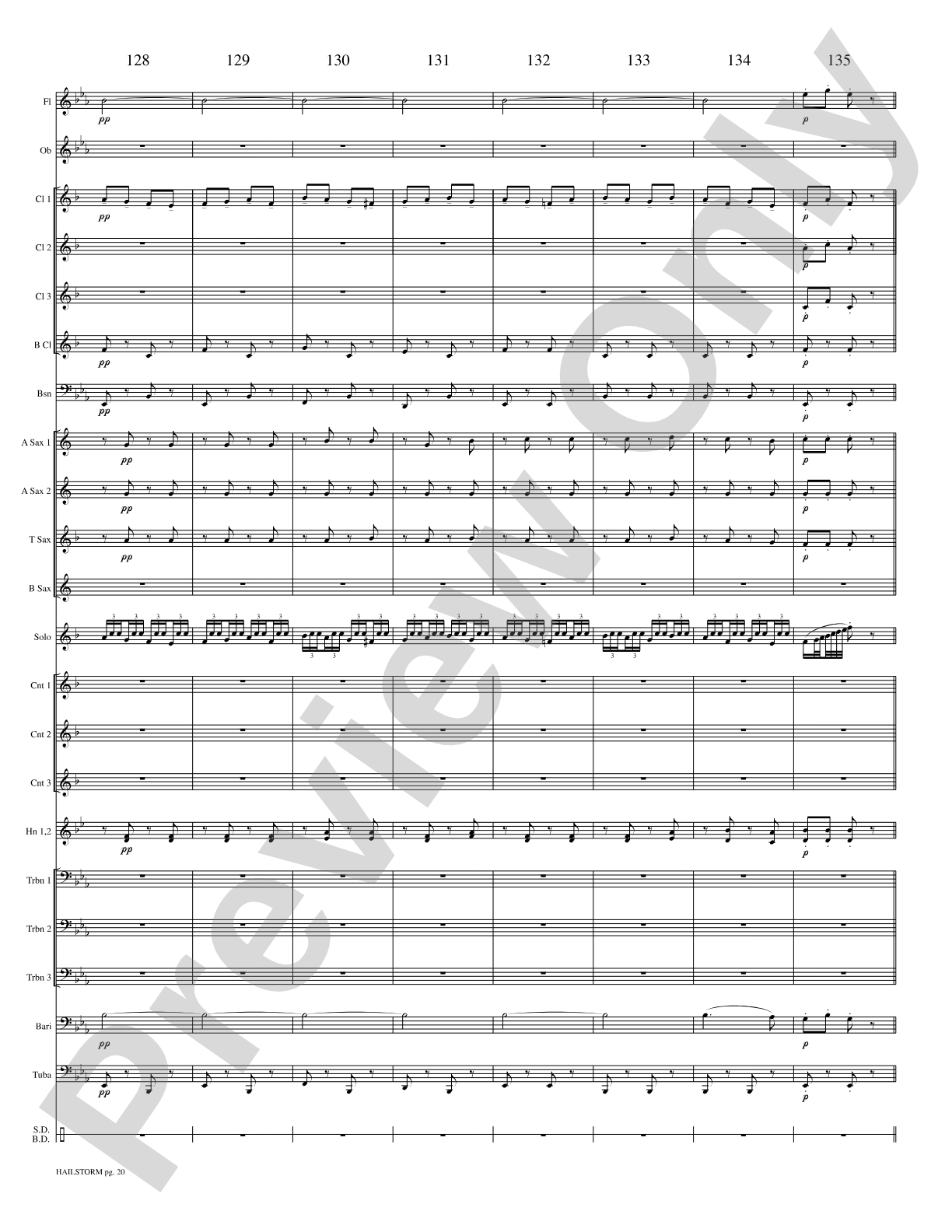Hailstorm (Solo Cornet and Concert Band): Concert Band Conductor Score & Parts
