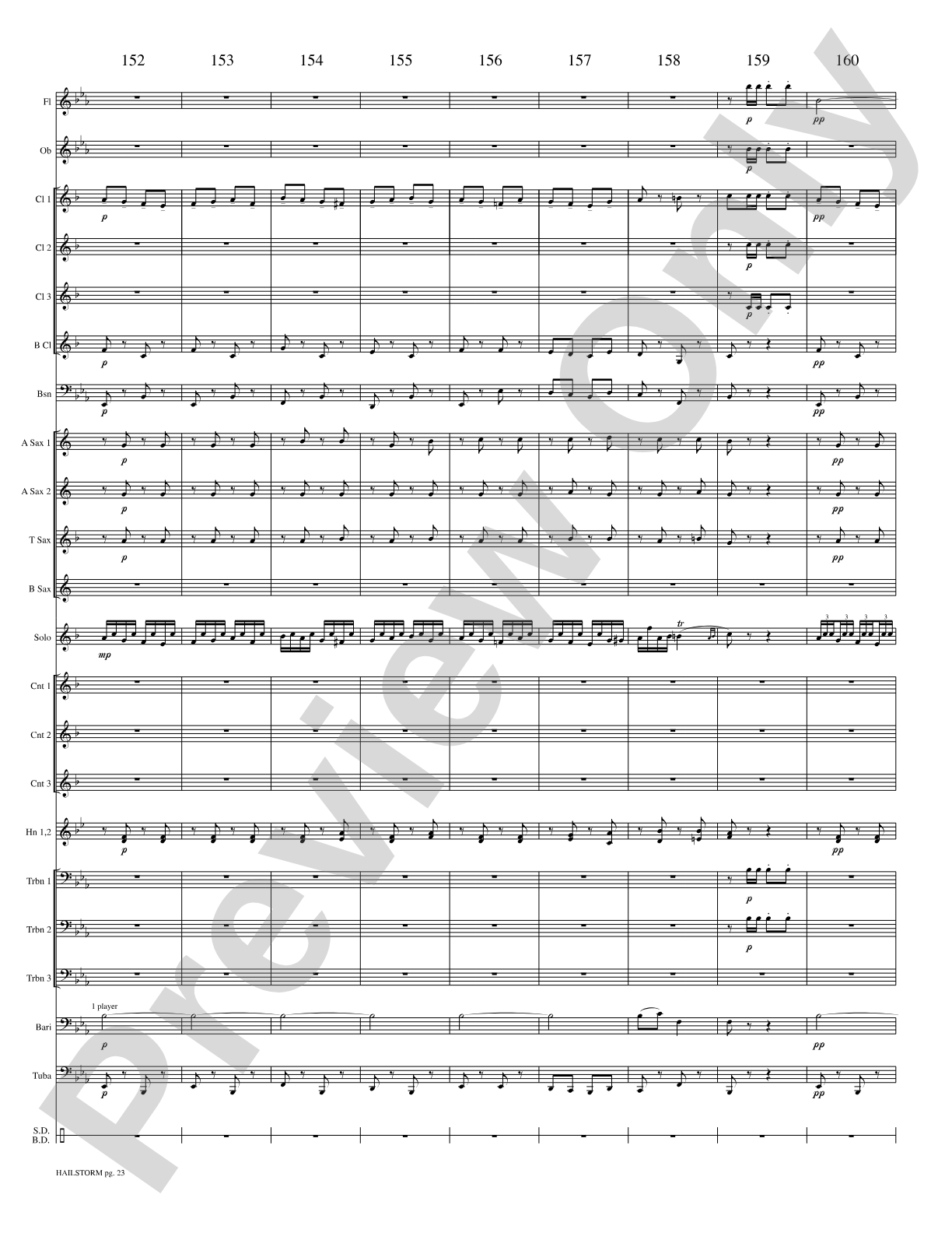 Hailstorm (Solo Cornet and Concert Band): Concert Band Conductor Score & Parts
