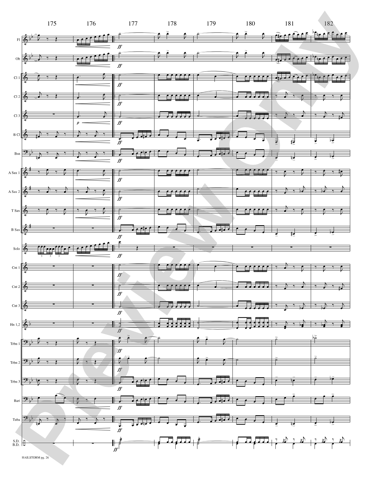 Hailstorm (Solo Cornet and Concert Band): Concert Band Conductor Score & Parts