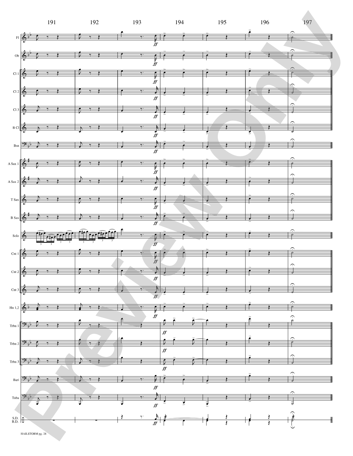 Hailstorm (Solo Cornet and Concert Band): Concert Band Conductor Score & Parts