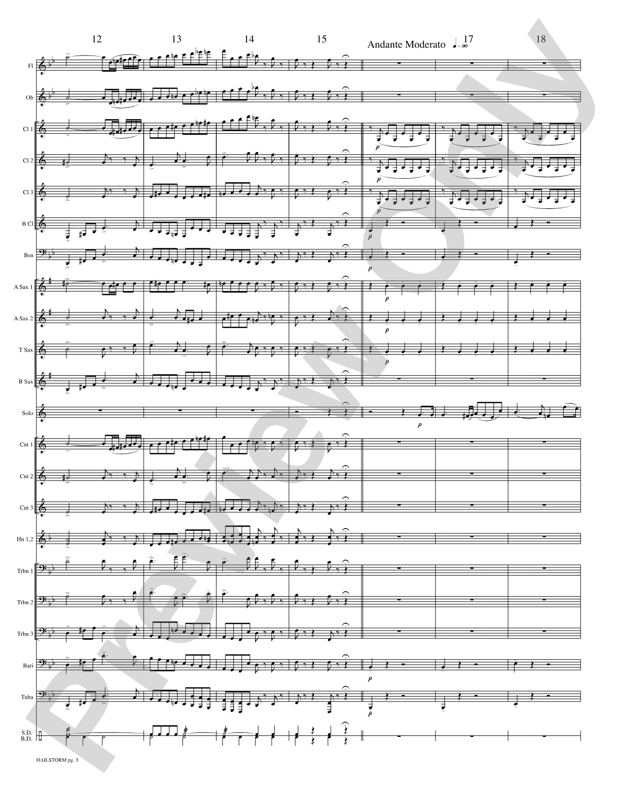Hailstorm (Solo Cornet and Concert Band): Concert Band Conductor Score & Parts