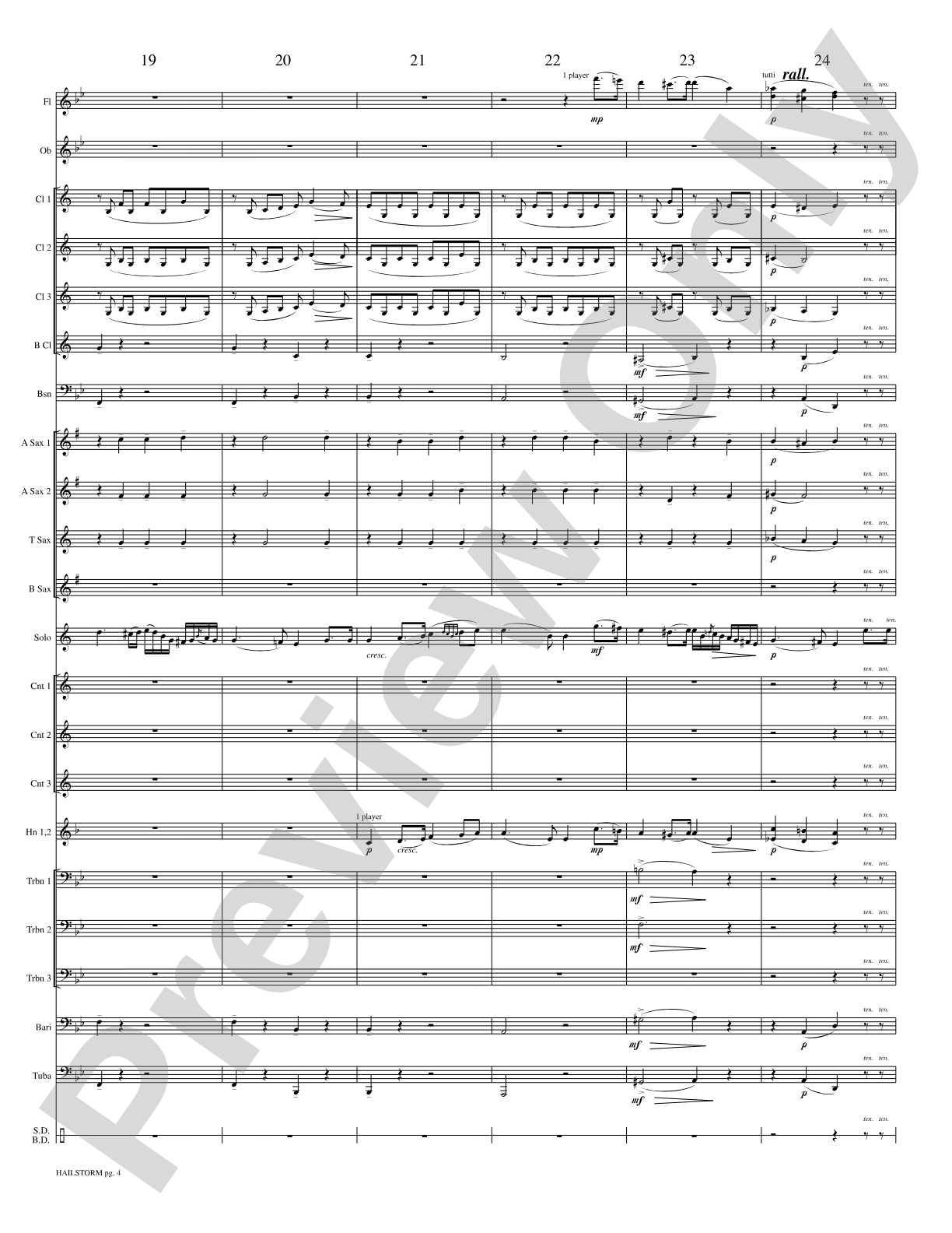 Hailstorm (Solo Cornet and Concert Band): Concert Band Conductor Score & Parts