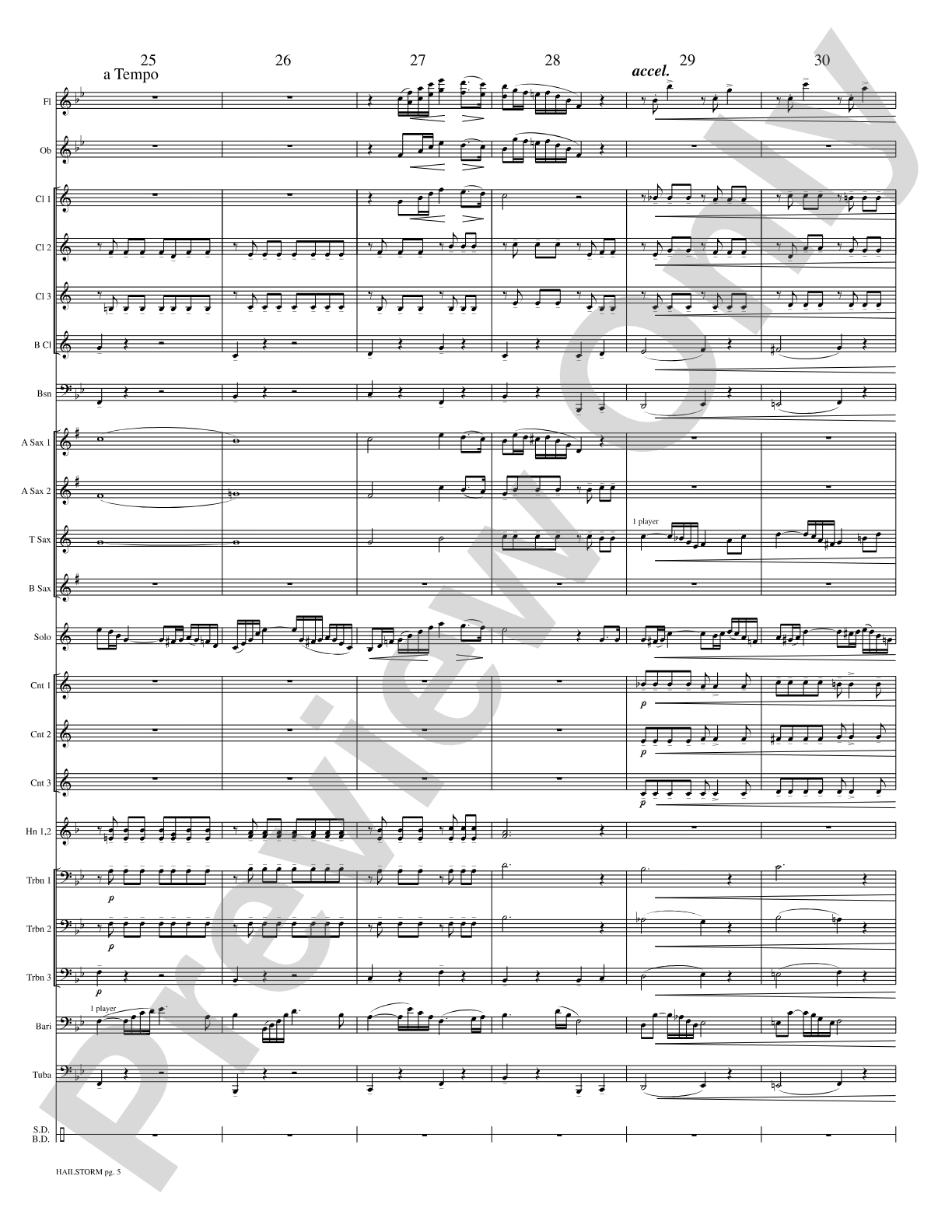 Hailstorm (Solo Cornet and Concert Band): Concert Band Conductor Score & Parts
