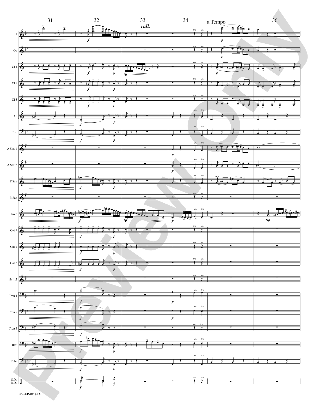 Hailstorm (Solo Cornet and Concert Band): Concert Band Conductor Score & Parts