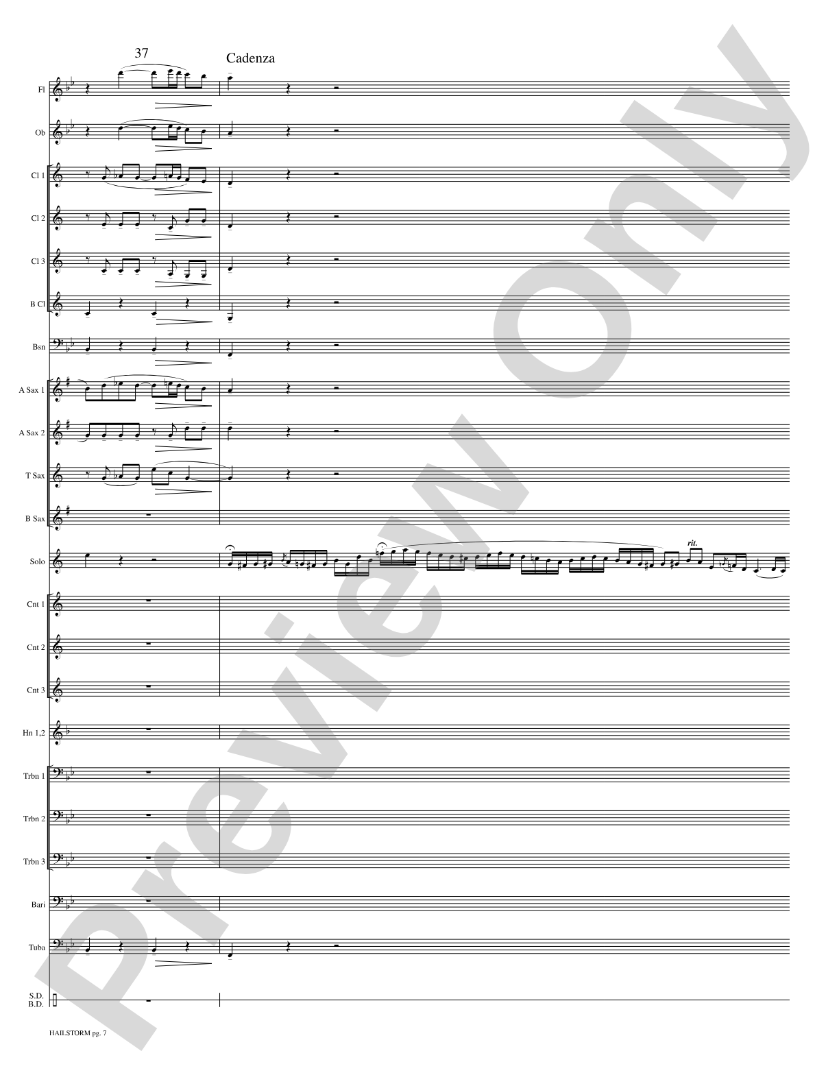 Hailstorm (Solo Cornet and Concert Band): Concert Band Conductor Score & Parts