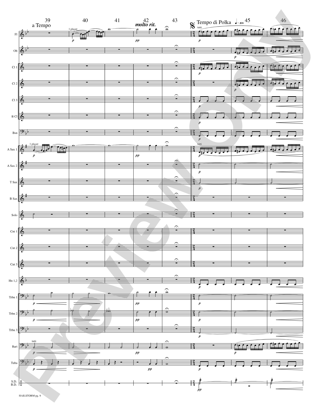 Hailstorm (Solo Cornet and Concert Band): Concert Band Conductor Score & Parts