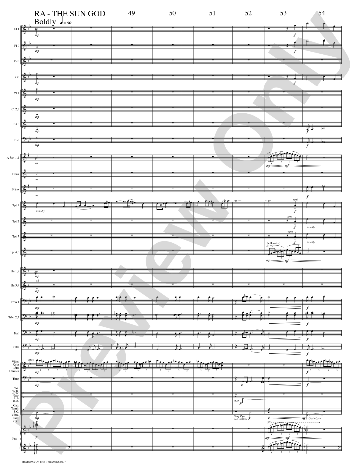 Shadows of the Pyramids: Concert Band Conductor Score & Parts