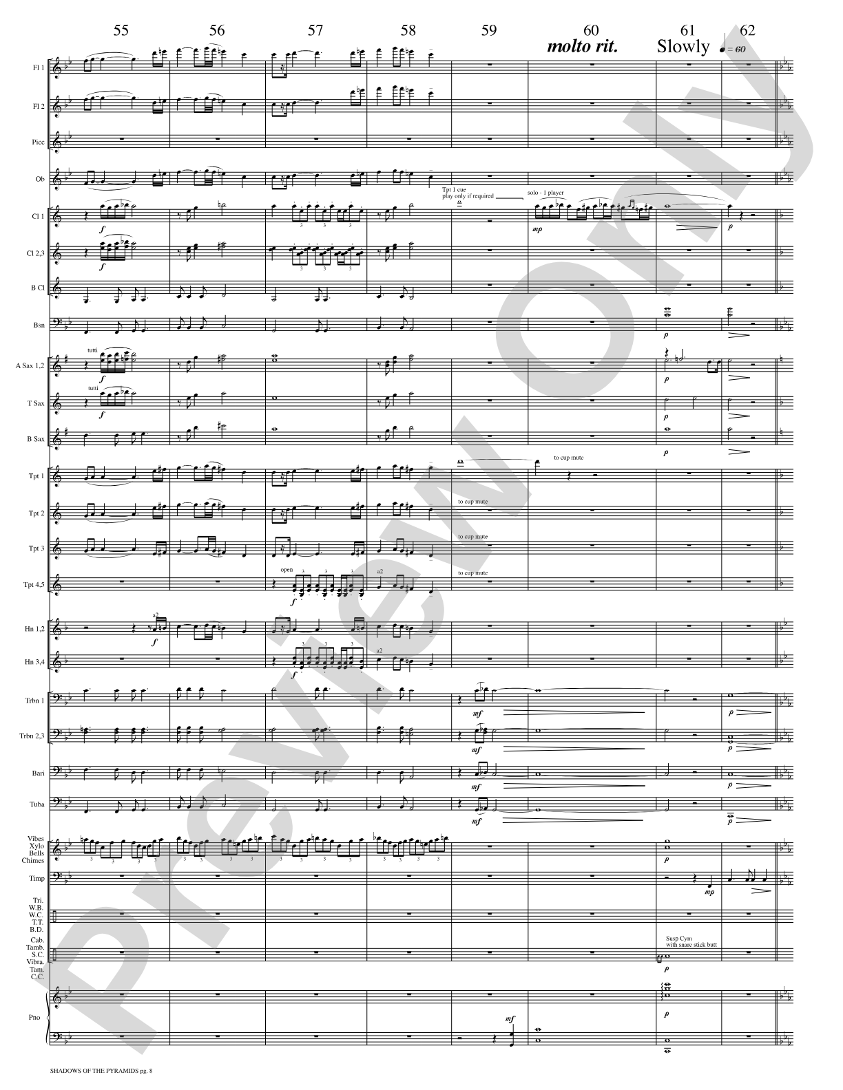 Shadows of the Pyramids: Concert Band Conductor Score & Parts