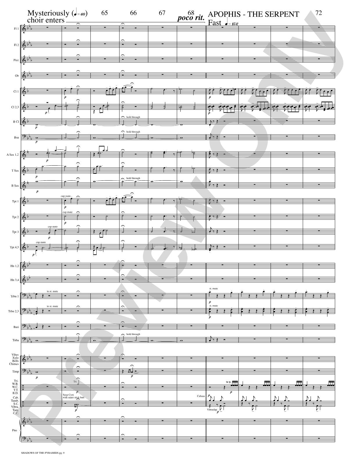 Shadows of the Pyramids: Concert Band Conductor Score & Parts