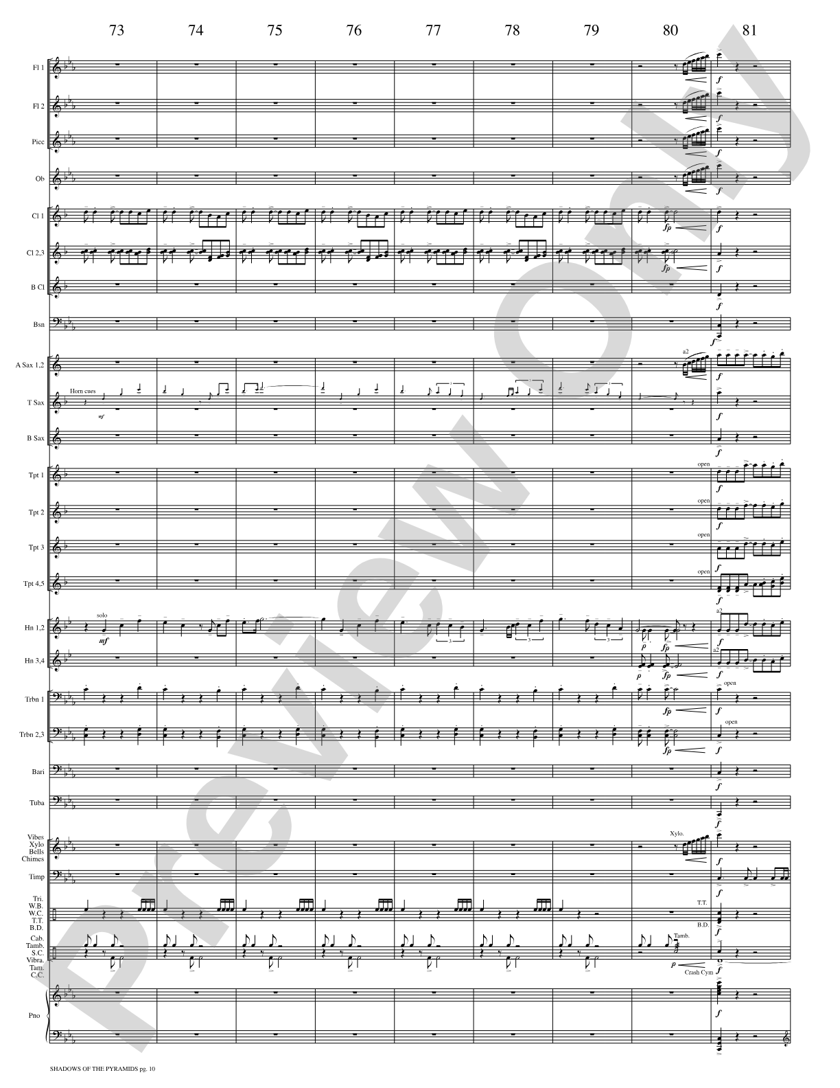 Shadows of the Pyramids: Concert Band Conductor Score & Parts