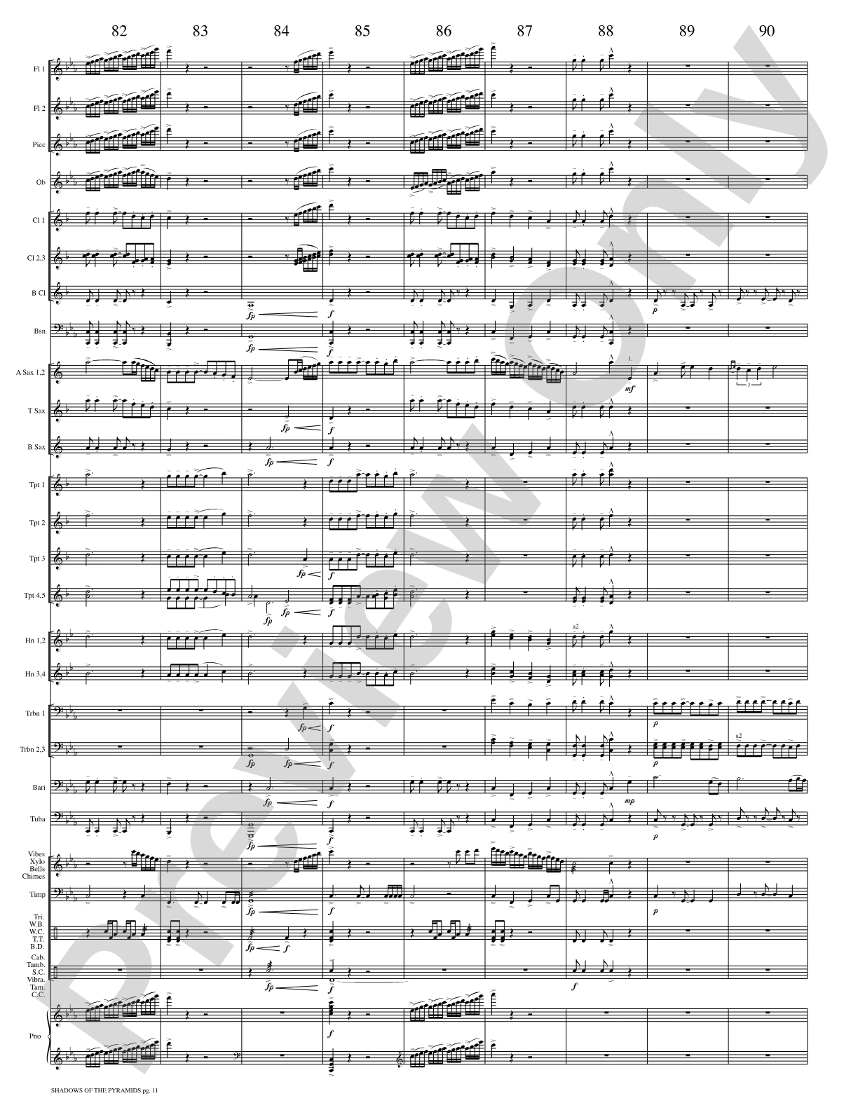 Shadows of the Pyramids: Concert Band Conductor Score & Parts