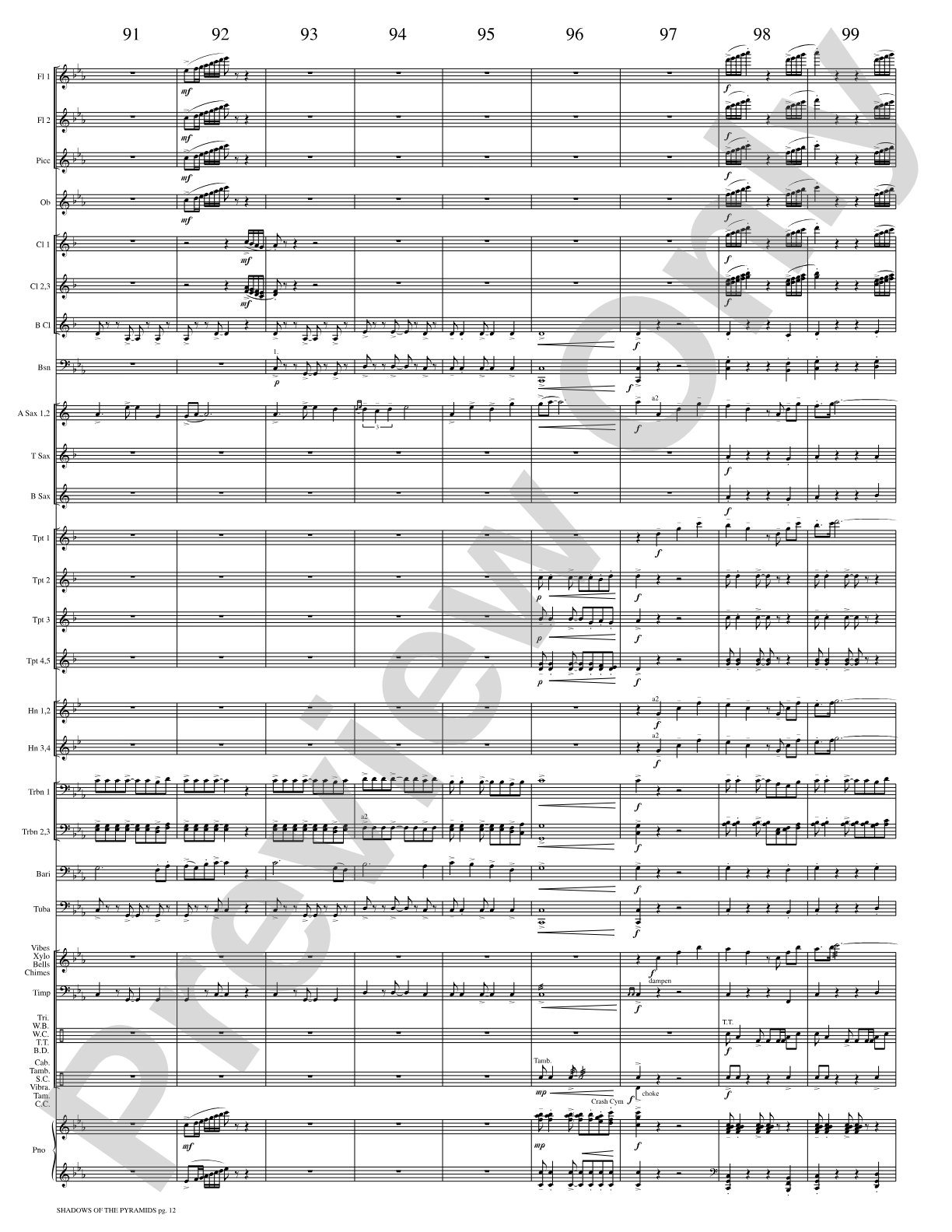 Shadows of the Pyramids: Concert Band Conductor Score & Parts
