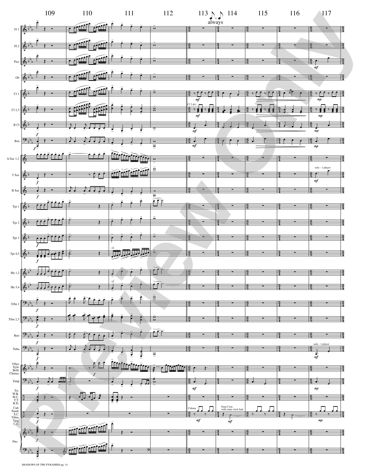 Shadows of the Pyramids: Concert Band Conductor Score & Parts