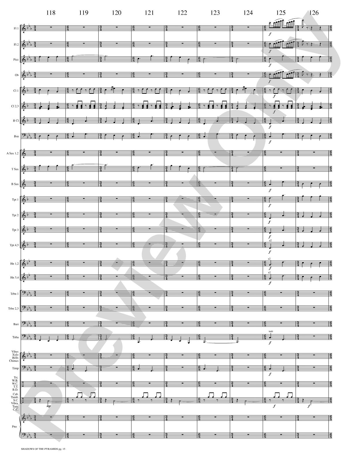 Shadows of the Pyramids: Concert Band Conductor Score & Parts